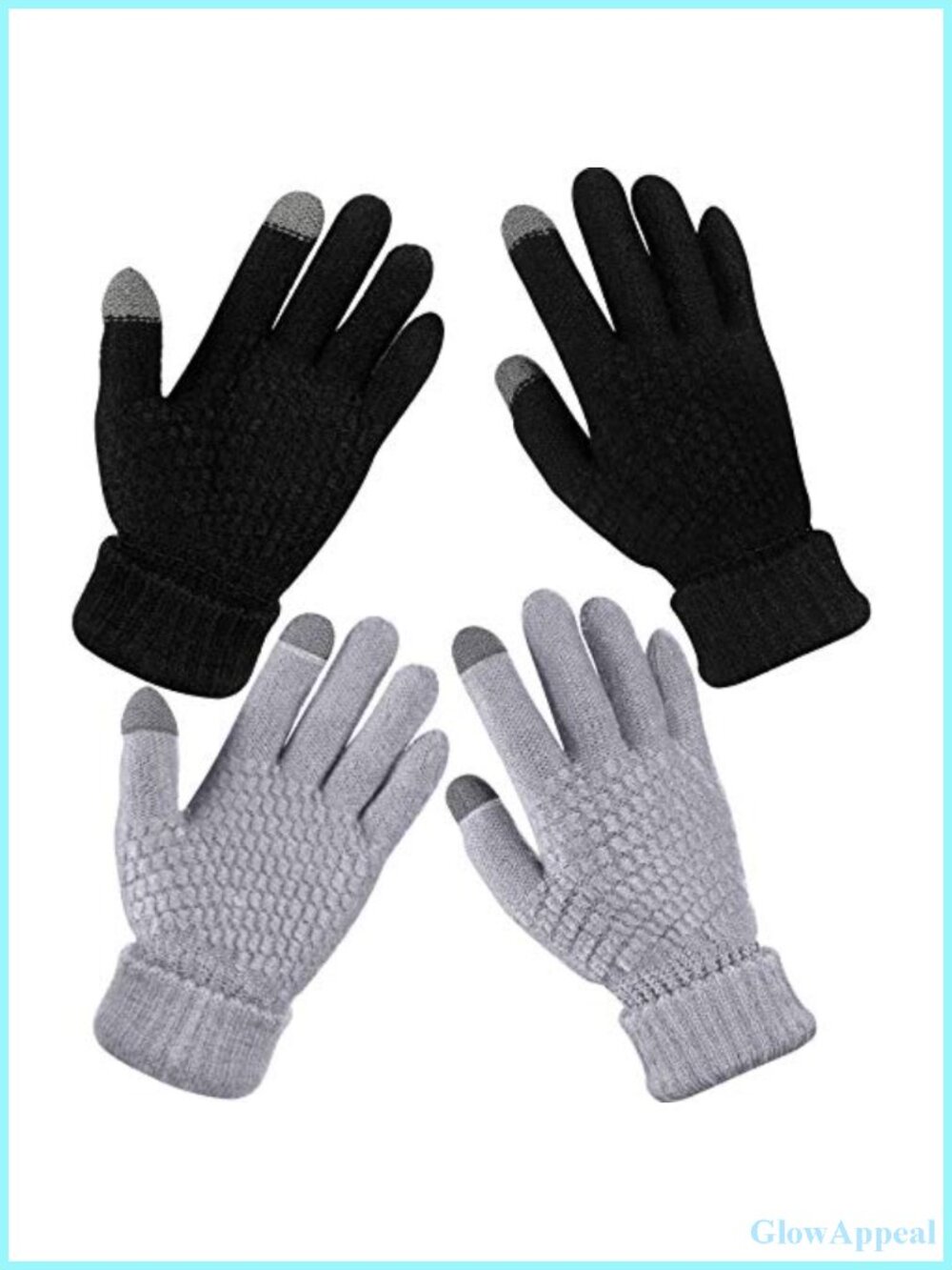 Women's Winter Touch Screen Gloves 2 Pair Chenille Fleece Lined